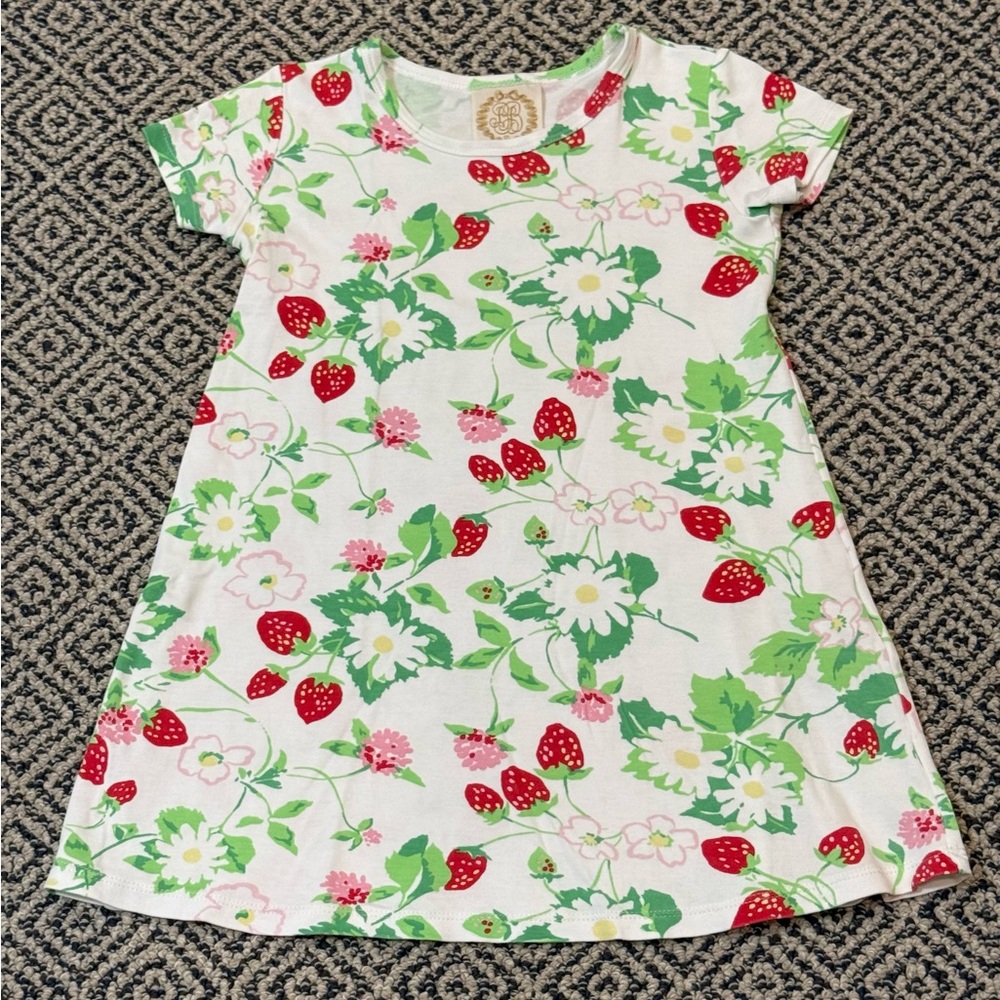 🎉 NWOT 🎉 TBBC Sz 5 Strawberry Daisy White, Pink, Red & Green Polly Play Dress